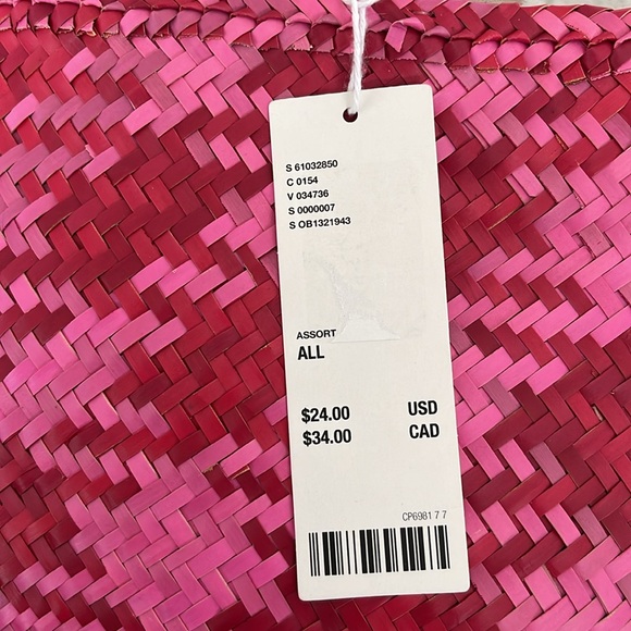 Colorful little straw tote bag from Urban Outfitters, handmade in Bali - Picture 3 of 8